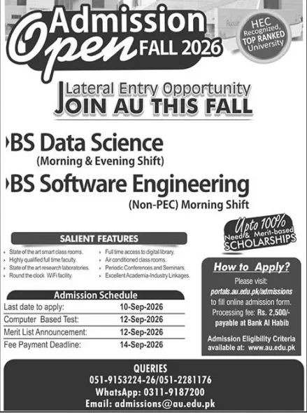 admission announcement of Air University