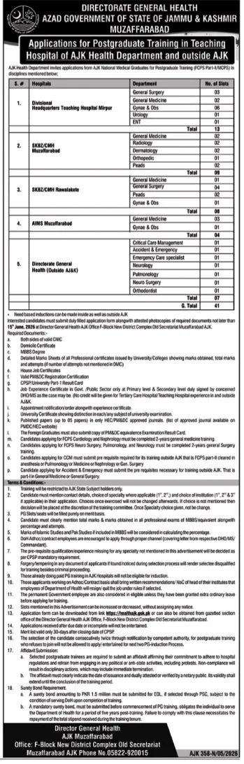admission announcement of Combined Military Hospital