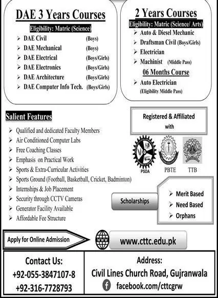 admission announcement of Christian Technical Training Center