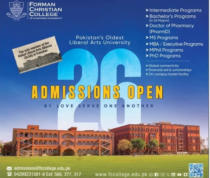 admission announcement of Forman Christian College