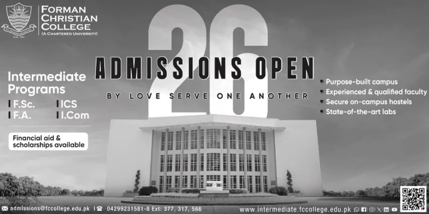 admission announcement of Forman Christian College