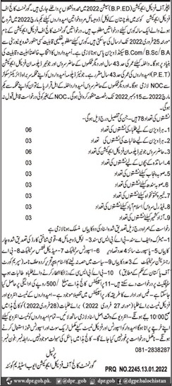 admission announcement of Government College Of Physical Education