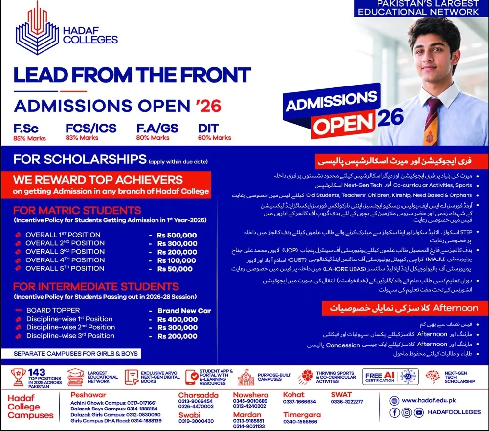 admission announcement of Punjab College