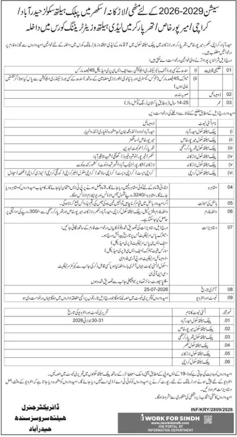 admission announcement of Public Health School