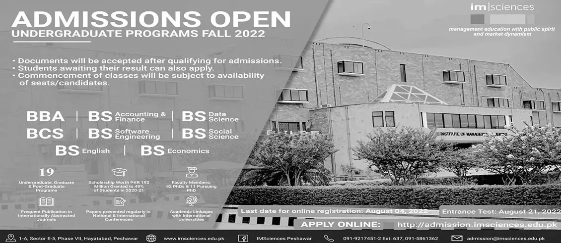 admission announcement of Institute Of Management Sciences