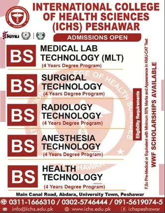 admission announcement of International College Of Health Sciences