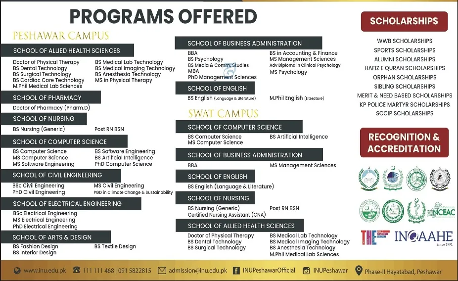 admission announcement of Iqra National University