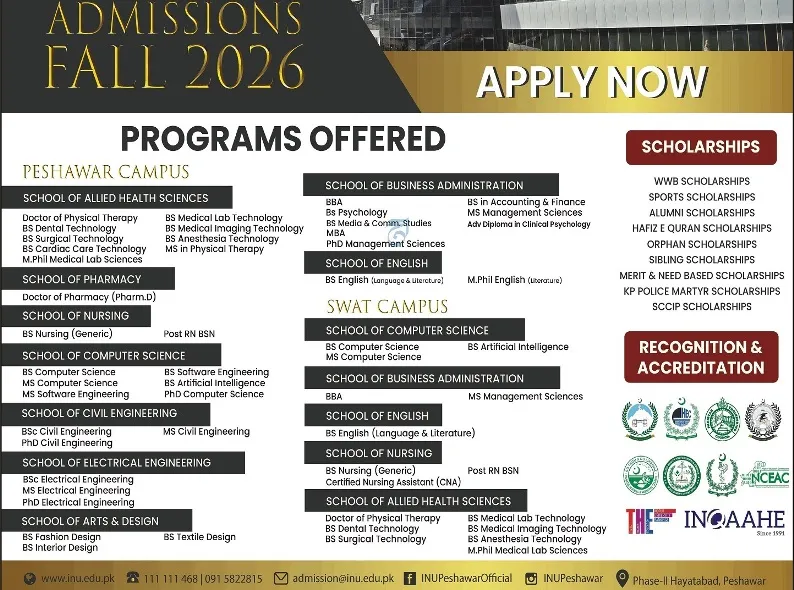 admission announcement of Iqra National University