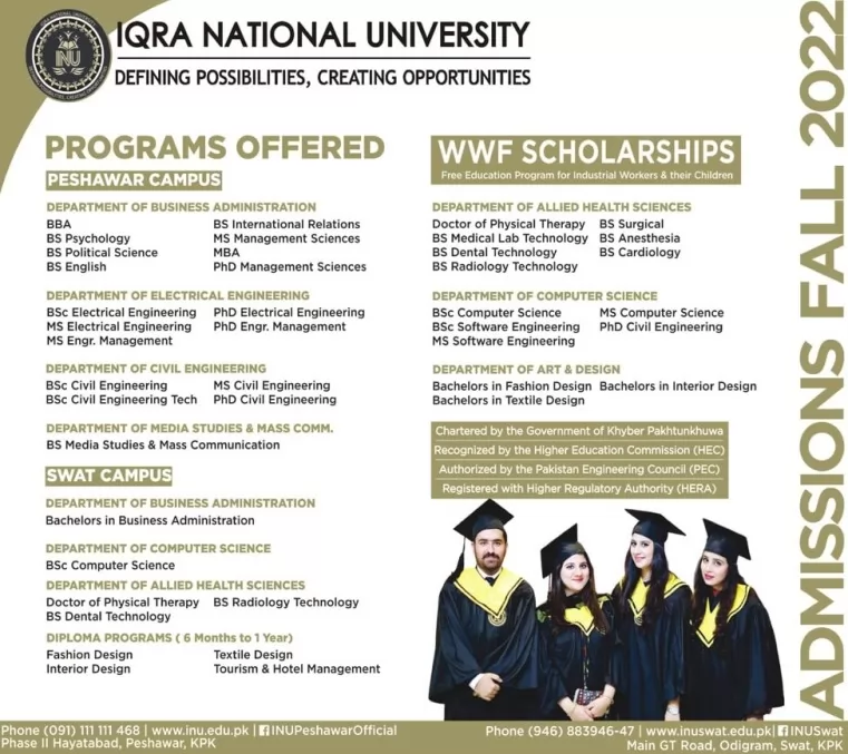 admission announcement of Iqra National University