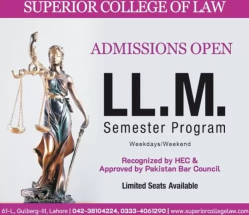 admission announcement of Superior College Of Law