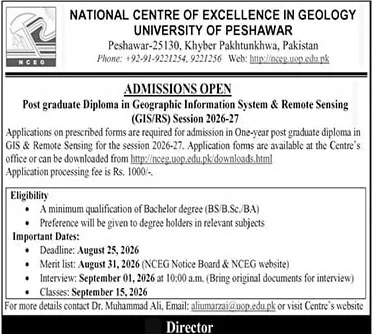admission announcement of University Of Peshawar