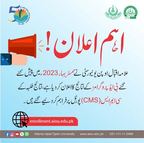 AIOU announces BEd Result 2024