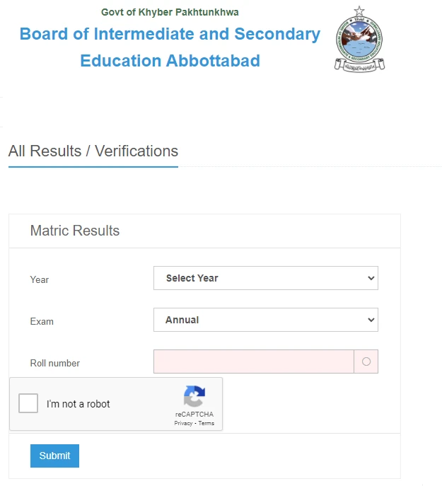 Abbottabad Board Matric 10th class Result 2023