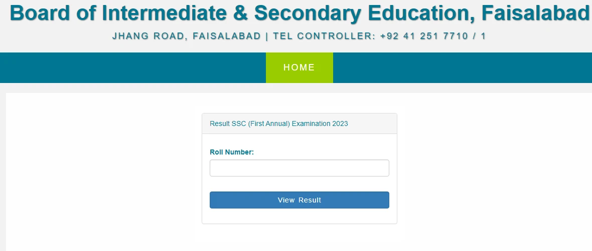 BISE Faisalabad 11th Class  1st Year Result 2023