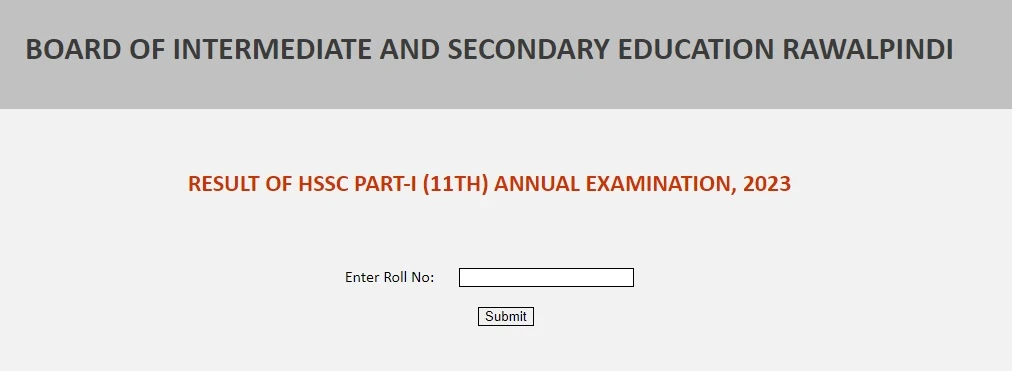 BISE Rawalpindi (rwp) Board 1st Year 11th Class Result 2023