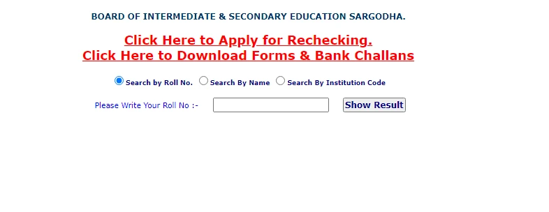 BISE Sargodha Board 11th Class 1st year Result 2024