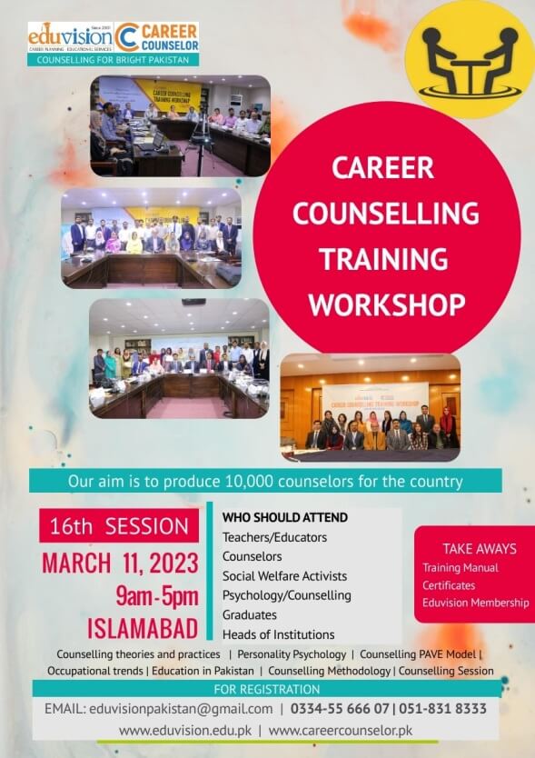 Eduvision announces Registration Schedule for Career Counseling Training Workshop