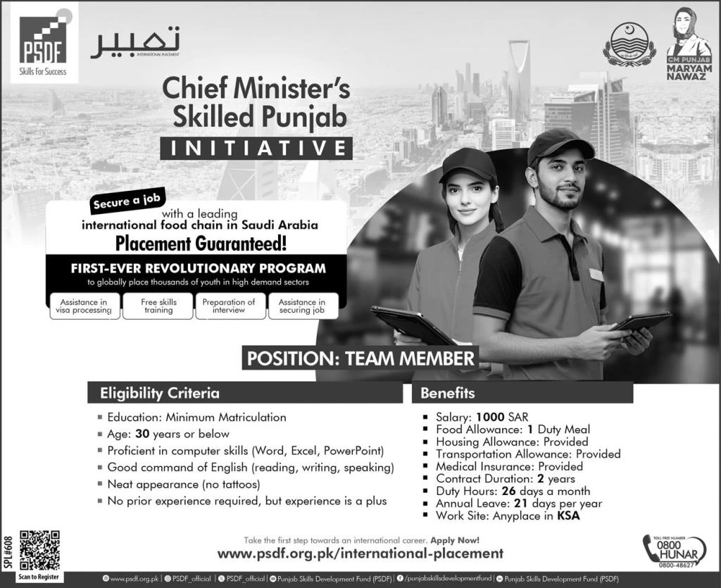 CM Skilled Punjab Initiative: Guaranteed Job Placement in Saudi Arabia (2025)
