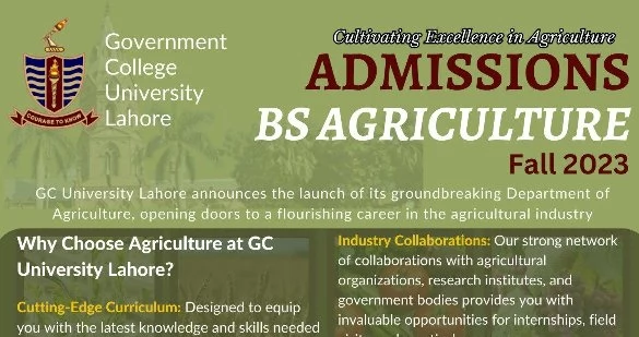 GCU Lahore Launches BS Agriculture