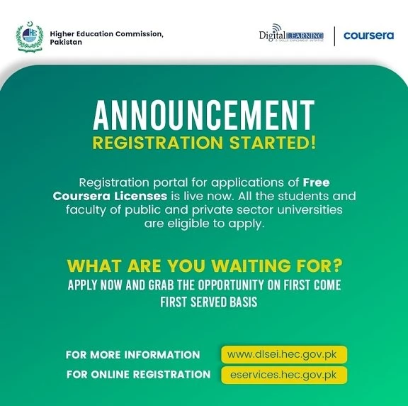 HEC Starts registration for DLSEI: Coursera Free Training 