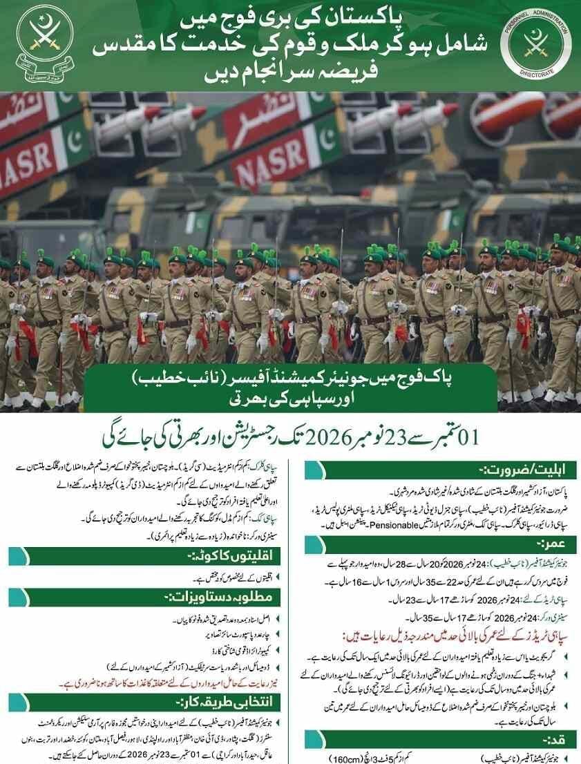 Join Pak Army as Soldier 2024