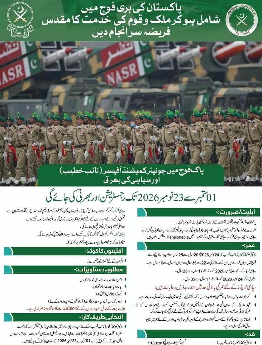 Join Pak Army as Soldier 2024