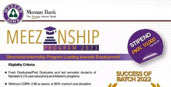 Meezan Bank announces Internship Program Meezanship 2023