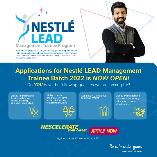 Nestle jobs for fresh graduates: Lead Management Trainee Program 2022