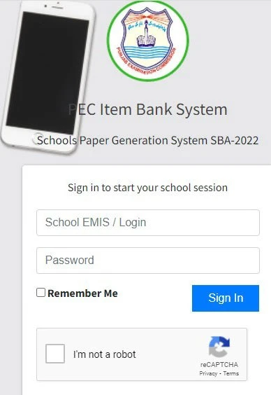 PEC Paper Generation EMIS code and Login SBA-2023