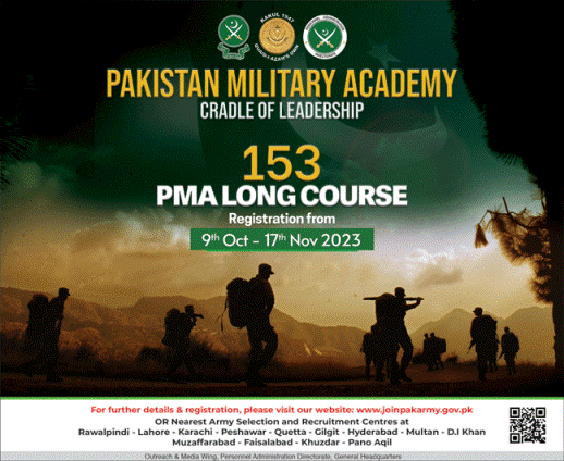 Join Pak Army  PMA Long Course Online Registration 2023