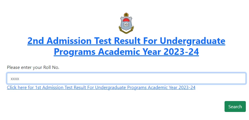 Punjab University Entry Test Result 2023 - PU Admission Test