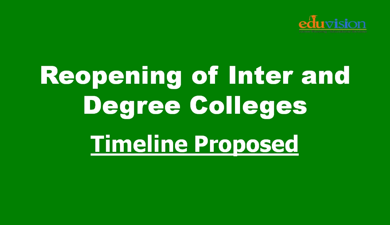 Reopening of inter and degree colleges: Timeline Proposed