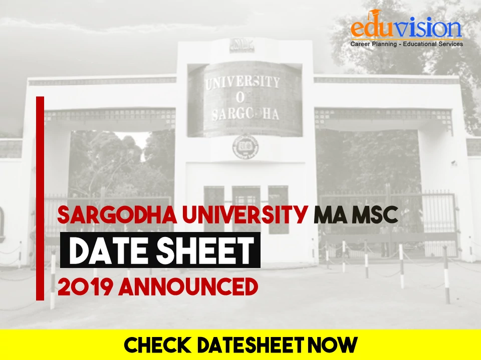 University of Sargodha MA MSc Date Sheet 2019 announced