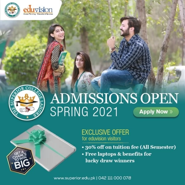 Superior University announces admissions 2021: offers 30% discount