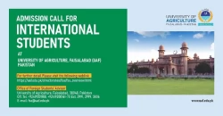 Agriculture University Faisalabad announces Admissions for Foreign Students