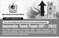 HEC Innovation Seed Fund ISF 2022: US 35000 Dollars funding