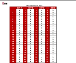 KMU MDCAT Answer Key 2025
