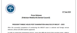 PMDC Announces MDCAT 2023 Post Exam Analysis Decisions