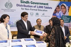 Sindh Distributes 1000 Tablets to Support Education of Out-of-School Children