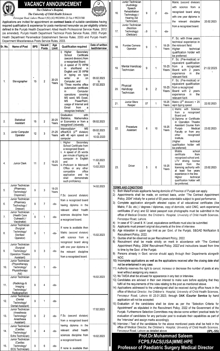 The Children Hospital announces Medical Jobs 2024