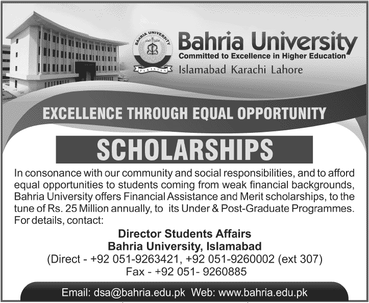 Bahria University Scholarship Program