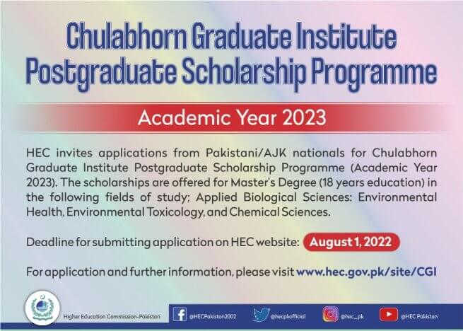 HEC Chulabhorn Thailand CGI Fully Funded Scholarship 2022