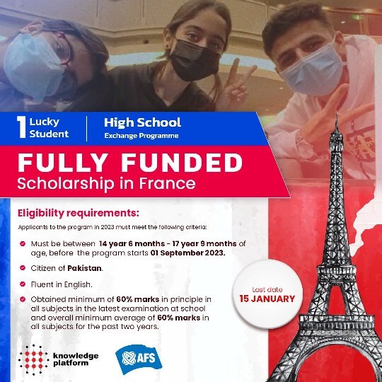 Fully Funded High School Exchange Program Afs France Scholarship