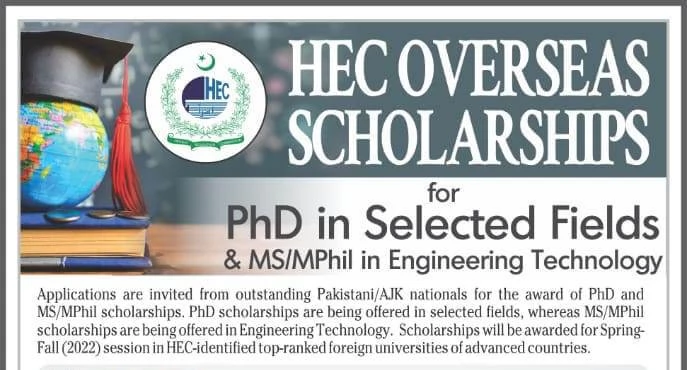 HEC Overseas Scholarship for MS and PhD