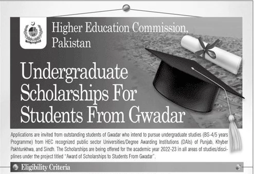 HEC Undergraduate Scholarship for Gwadar Students