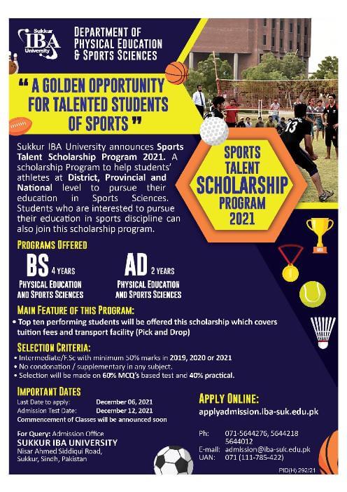 Iba Sukkur Sports Talent Scholarship