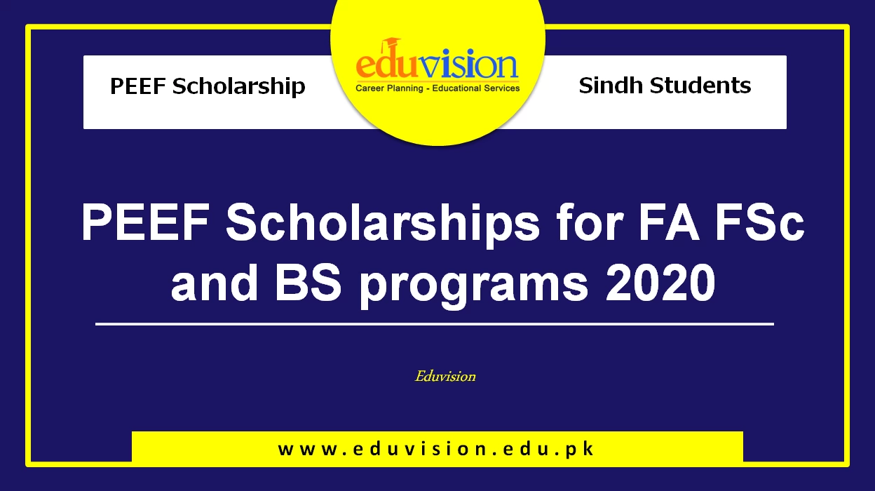 PEEF announces Inter and BS Scholarship for Sindh Students