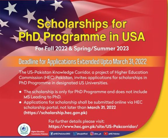 Hec Us-pakistan Knowledge Corridor Fully Funded Phd Scholarship