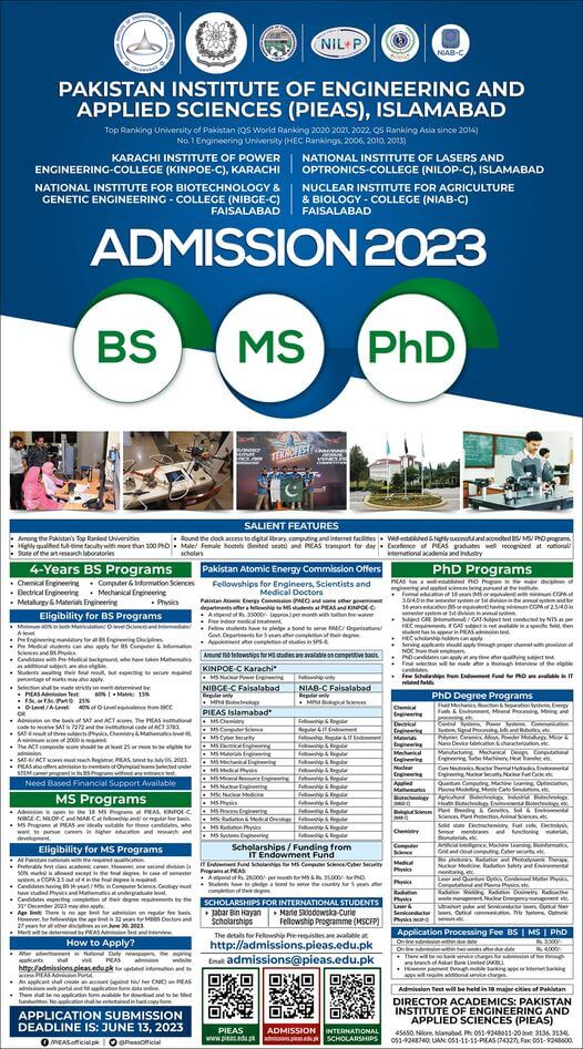 Atomic Energy Commission Fellowship For Ms At Pieas