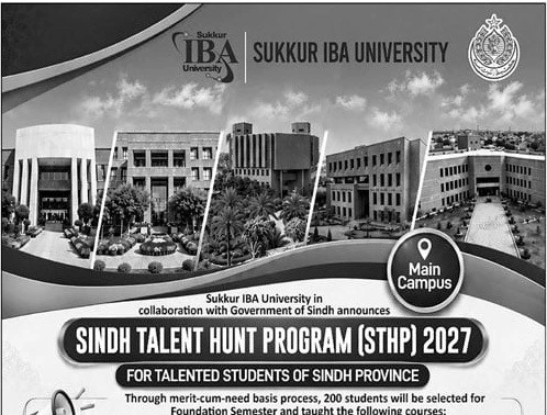 Sukkur IBA University Announces Sindh Talent Hunt Program 
